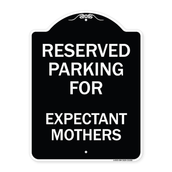 Signmission Parking Reserved for Expectant Mothers Heavy-Gauge Aluminum Sign, 18" L, 24" H, BW-1824-23388 A-DES-BW-1824-23388 - main